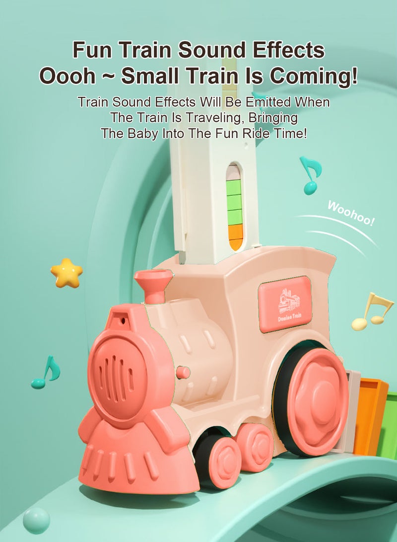 ما بيبي Children's Dominoes Train Boy Puzzle Automatic Cast Release Car Building Blocks Electric Toys Girls Gift - Image 4