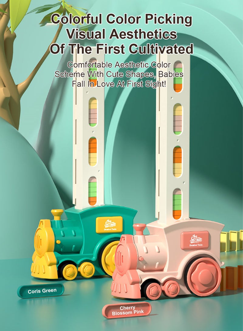 ما بيبي Children's Dominoes Train Boy Puzzle Automatic Cast Release Car Building Blocks Electric Toys Girls Gift - Image 5