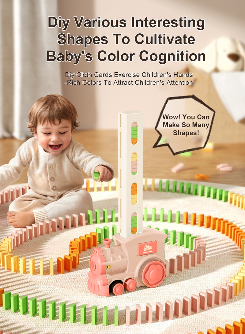 ما بيبي Children's Dominoes Train Boy Puzzle Automatic Cast Release Car Building Blocks Electric Toys Girls Gift - Image 2