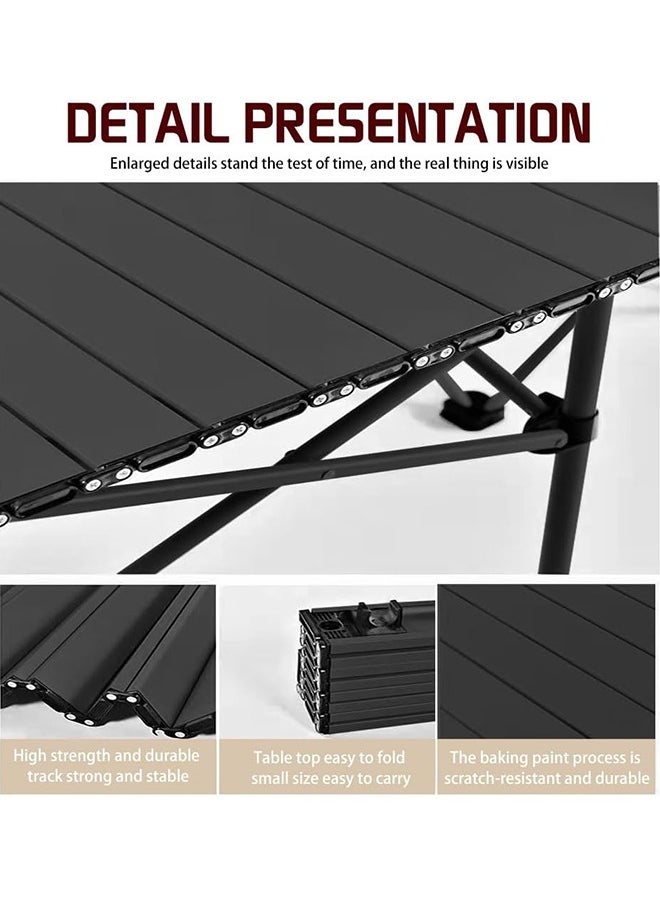 DMG TECH - Camping Table,Folding Camping Table, Adjustable Height,Portable Aluminum Hexagonal Legs,Folding Outdoor Table with Storage Bag - Image 1