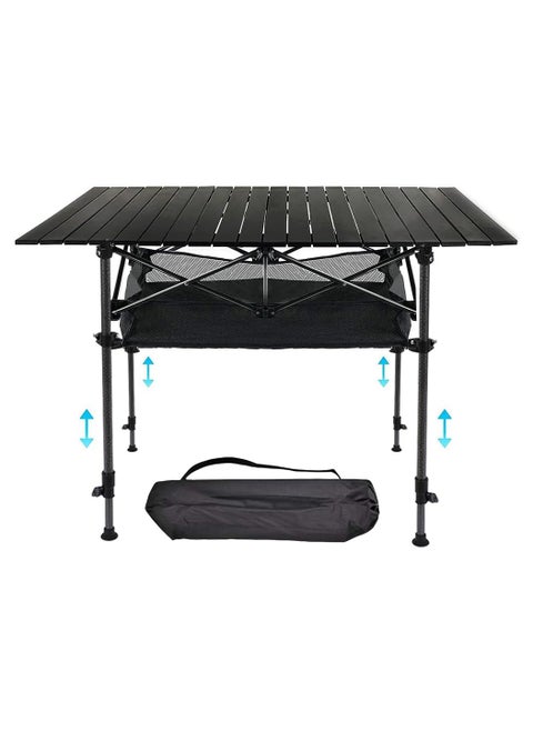 Camping Table,Folding Camping Table, Adjustable Height,Portable Aluminum Hexagonal Legs,Folding Outdoor Table with Storage Bag
