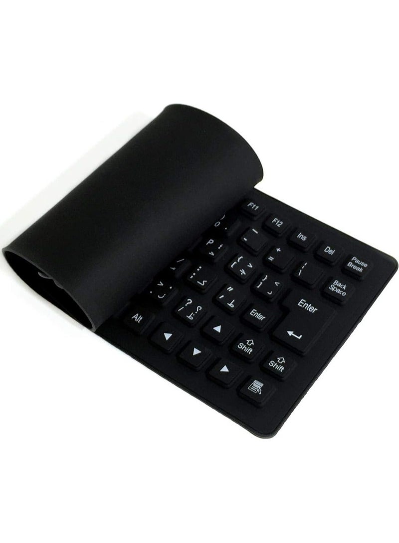 Crystal 85 Keys English Arabic USB Waterproof Flexible Foldable Silicone Gel Keyboard Soft Rubber Keycaps for Computer Laptop PC - Image 4