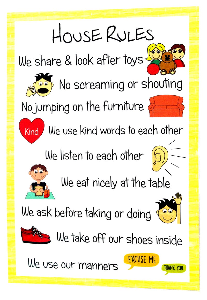 kids2learn House Rules & Good Behaviour Poster A4 Bundle - Educational Nursery SEN Children Kids Childminders - Image 2