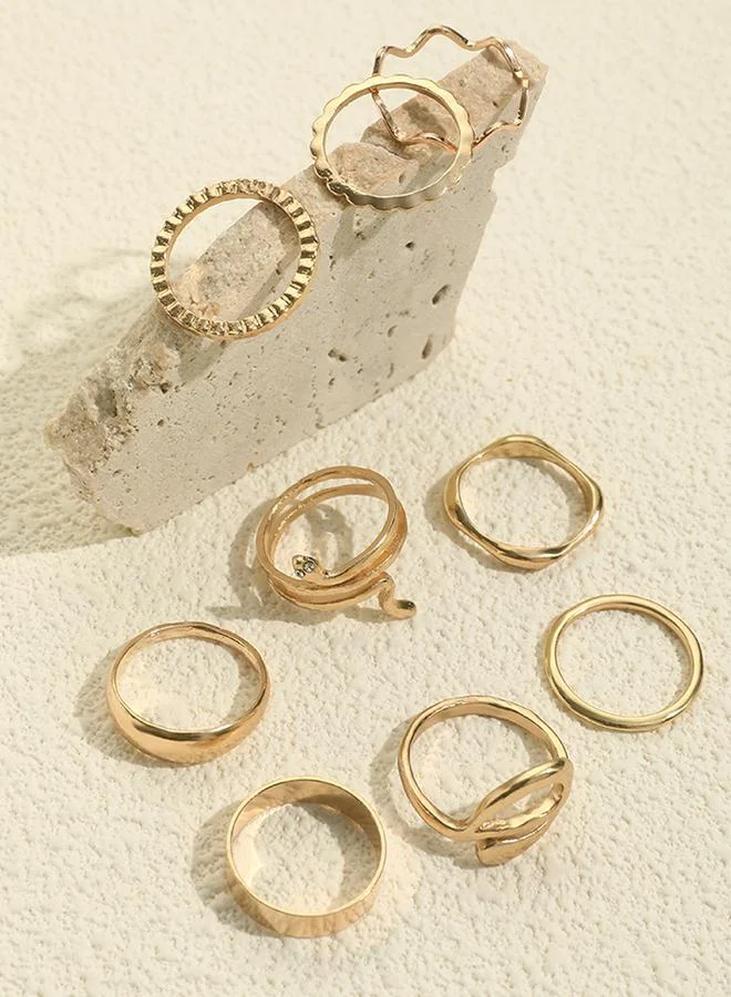 تايك تو طقم من 9 خواتم قابلة للتكديس متنوعة