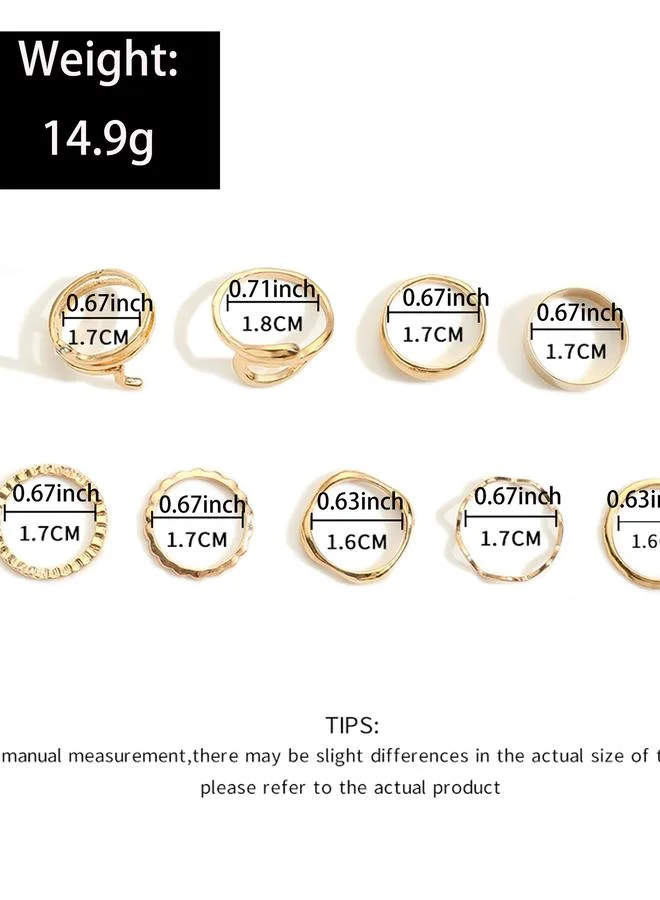 تايك تو طقم من 9 خواتم قابلة للتكديس متنوعة