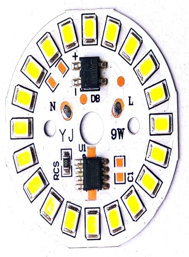 Wizzo 10 Pieces 9W DOB PCB Direct On Board LED Lights Raw Material Electronic Kit | 20 SMD On Board | Cool White + 10 Pieces 07D511K MOV (Pack of 20) - Image 2
