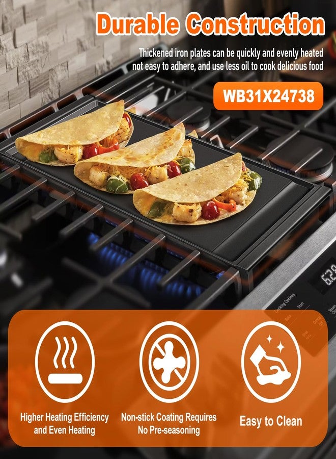 IHOUMEX صينية شواء بديلة WB31X24738 لموقد غاز جنرال إلكتريك، تناسب طراز WB31X24998، مقاس 9 × 19.5 بوصة، مصنوعة من الألومنيوم المصبوب غير اللاصق والمناسب للطعام، بديلة للأرقام 4322558 وAP5986291 وPS11725207 - Image 5