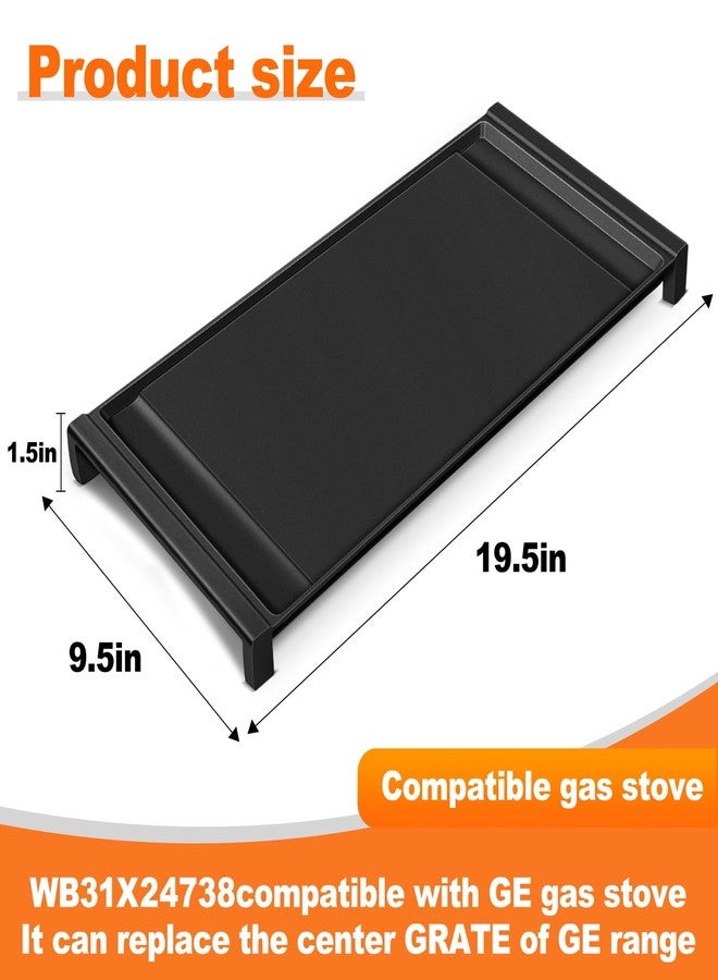IHOUMEX صينية شواء بديلة WB31X24738 لموقد غاز جنرال إلكتريك، تناسب طراز WB31X24998، مقاس 9 × 19.5 بوصة، مصنوعة من الألومنيوم المصبوب غير اللاصق والمناسب للطعام، بديلة للأرقام 4322558 وAP5986291 وPS11725207 - Image 2