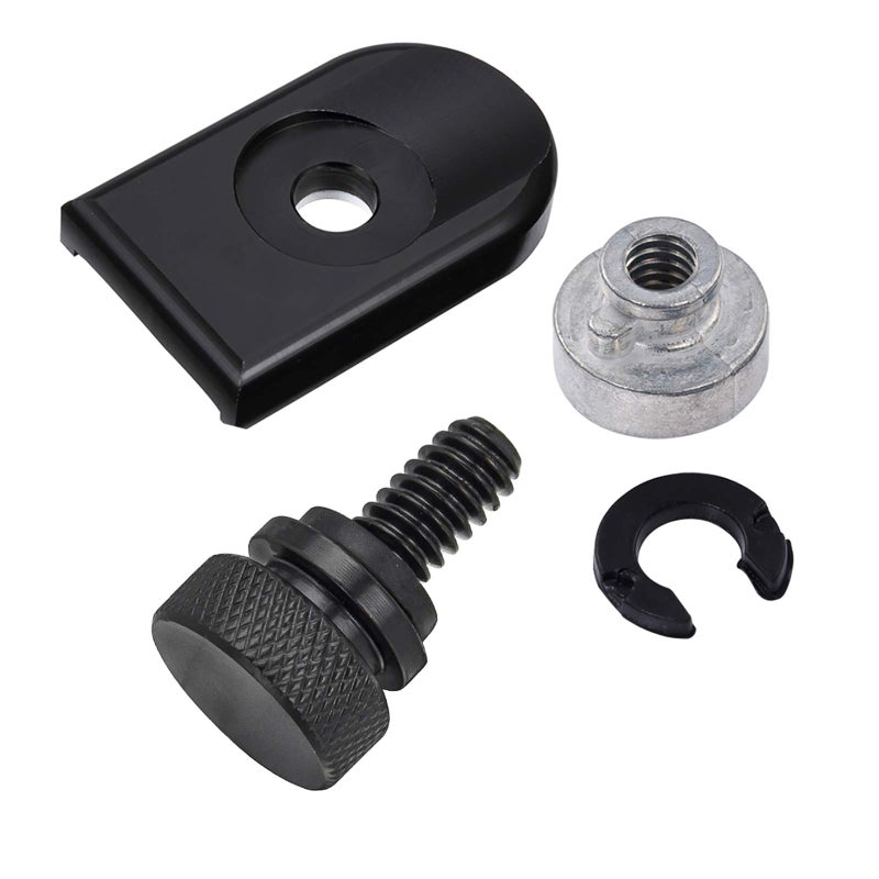 Amazicha Black Stainless Steel Seat Bolt Nut Tab Screw Mount Knob Cover Compatible for Harley Davidson Sportster Softail Touring Dyna 1996-2023