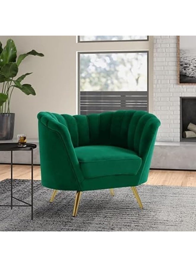 Comfynest Mid-Century Modern Chesterfield Sofa in Velvet with Sleek Golden Metal Legs - Ideal for Living Room, Bedroom, or Office Use (Green, 2 Seater)  - Image 1