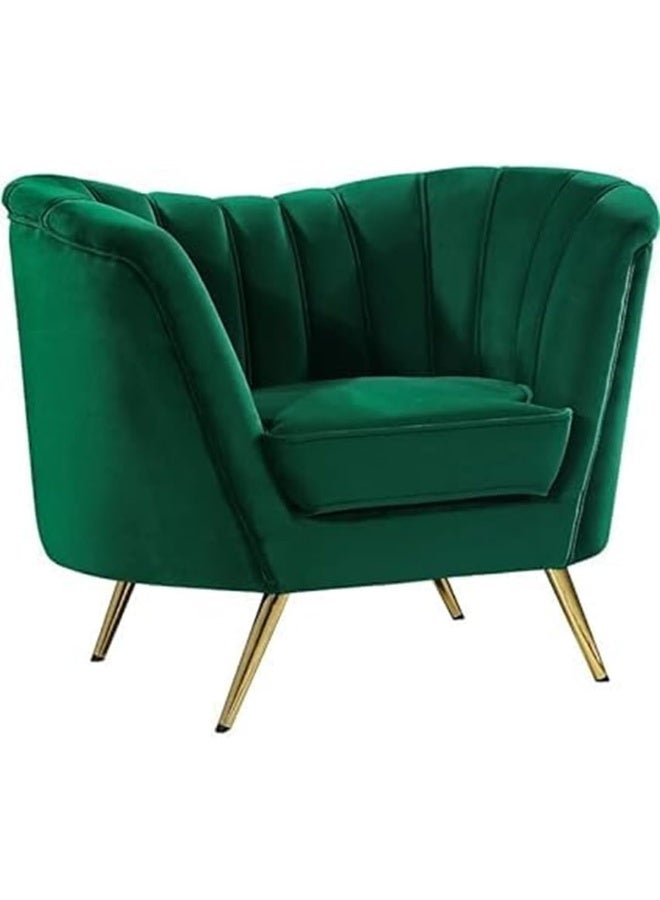 Comfynest Mid-Century Modern Chesterfield Sofa in Velvet with Sleek Golden Metal Legs - Ideal for Living Room, Bedroom, or Office Use (Green, 2 Seater)  - Image 3