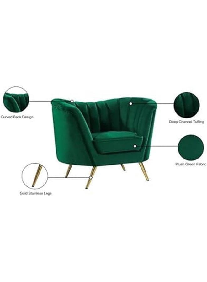 Comfynest Mid-Century Modern Chesterfield Sofa in Velvet with Sleek Golden Metal Legs - Ideal for Living Room, Bedroom, or Office Use (Green, 2 Seater)  - Image 5