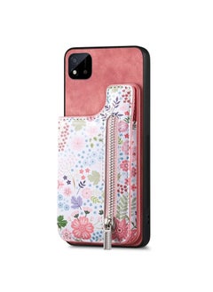 HuHa Case Cover For Realme C20/C11 2021 Retro Painted Zipper Wallet Back Phone Case Pink 