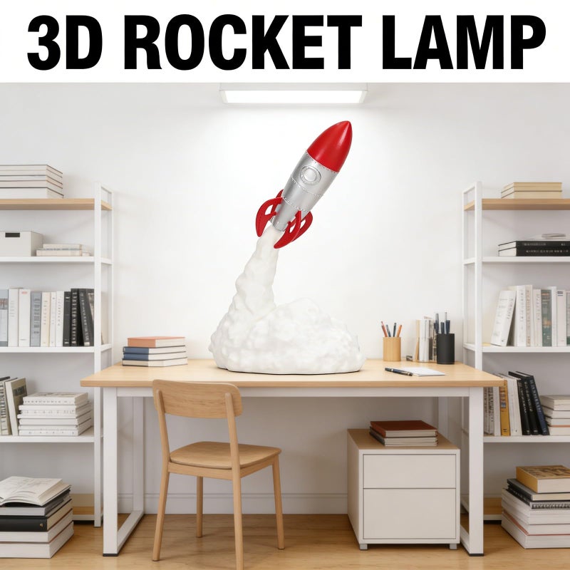 3D Printing Rocket Lamp USB Charging LED Night Light Table Decor Eco Friendly PLA Material - Image 4