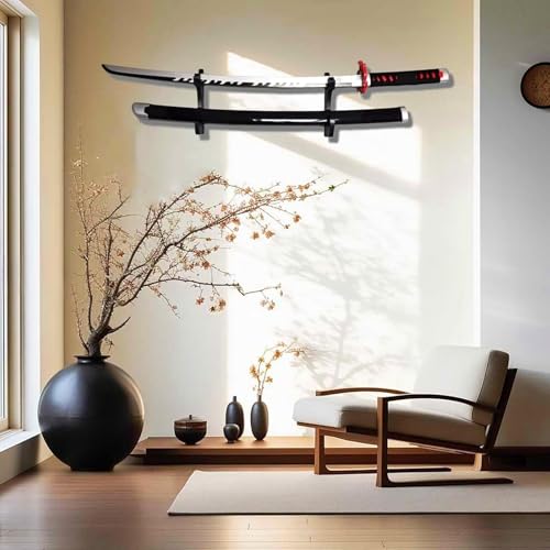 Indusoire 2 Pcs Katana Stand Wall Mount Sword Stand for Katana and Ninja Swords,Katana Display Stand for Living Room, Bedroom, Store Decor - Image 4