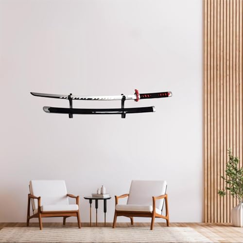 Indusoire 2 Pcs Katana Stand Wall Mount Sword Stand for Katana and Ninja Swords,Katana Display Stand for Living Room, Bedroom, Store Decor - Image 2