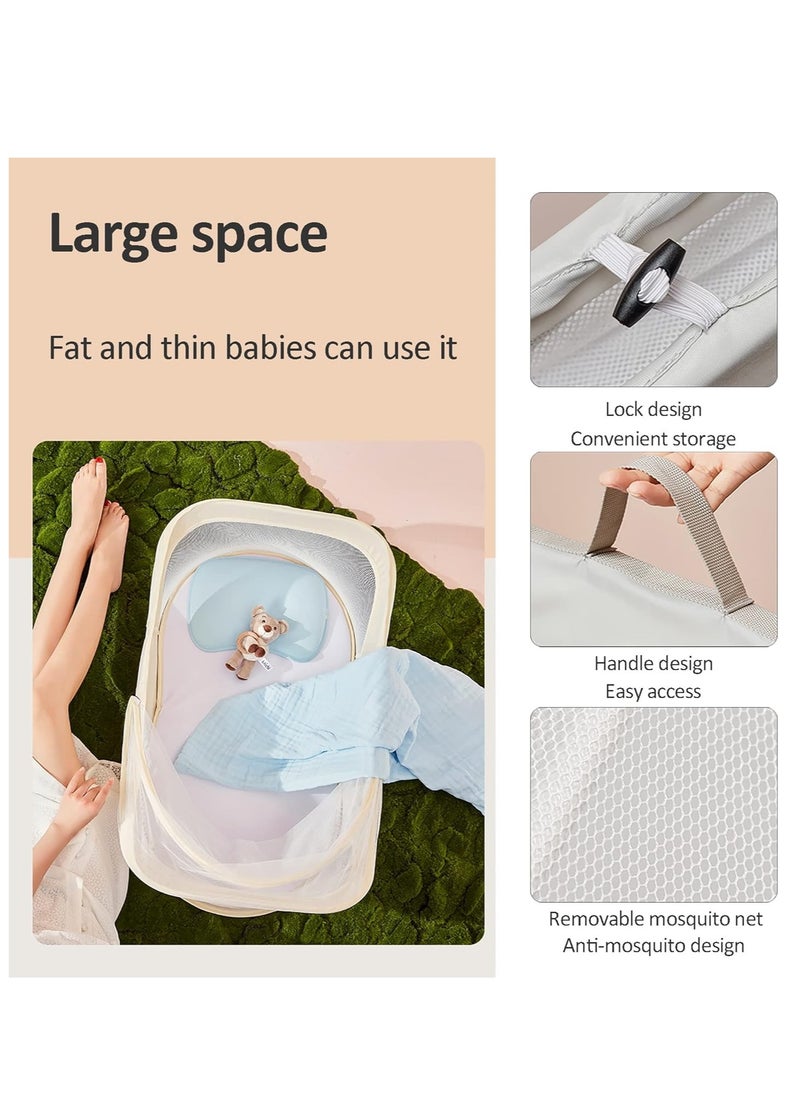 hibobi Super Soft Portable Bed Net for New Born, Foldable Design Makes Travel More Convenient，Provides a Safe and Comfortable Space for Your Baby Anywhere 51x50x6cm  - Image 3
