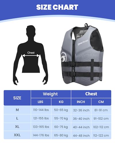 Owntop Swim Vest Adult Water Sport Vest Neoprene Floaties for Swimming, Boating, Kayaking, Fishing | Adjustable Zipper Dual Buckle Foldable Buoyancy Jacket - Image 4