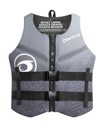 Owntop Swim Vest Adult Water Sport Vest Neoprene Floaties for Swimming, Boating, Kayaking, Fishing | Adjustable Zipper Dual Buckle Foldable Buoyancy Jacket - Image 1