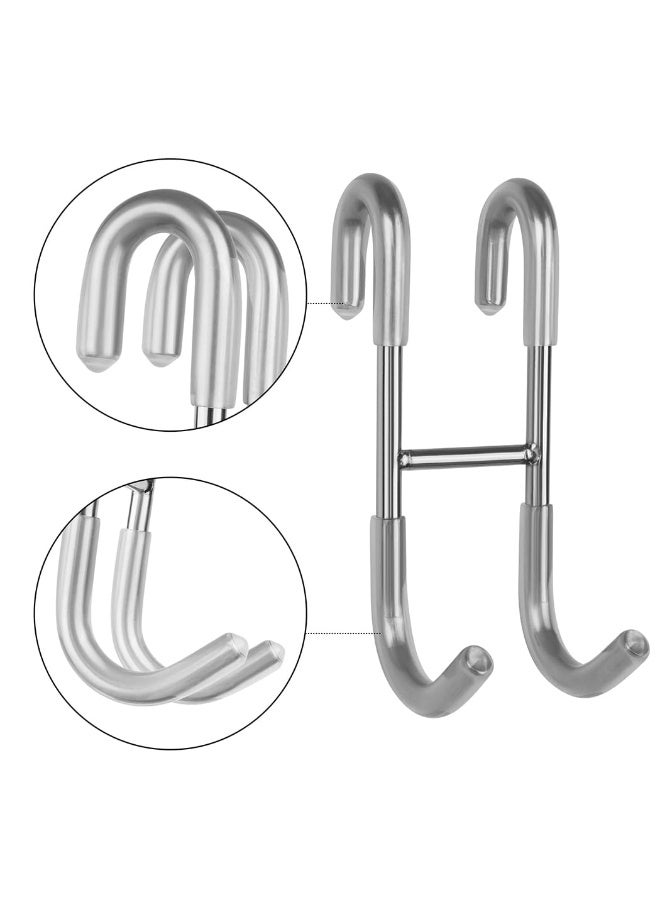 2 Pack Shower Door Towel Hooks, Heavy Duty 304 Stainless Steel, Brushed Nickel Finish, for Frameless Glass Doors - Image 2