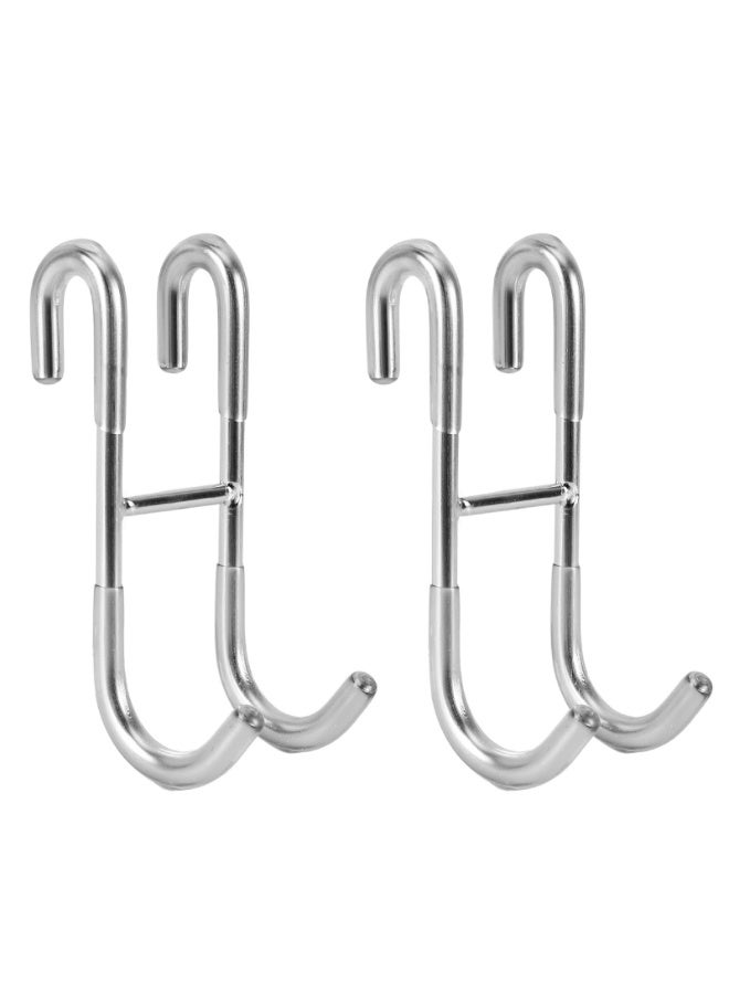 2 Pack Shower Door Towel Hooks, Heavy Duty 304 Stainless Steel, Brushed Nickel Finish, for Frameless Glass Doors - Image 1