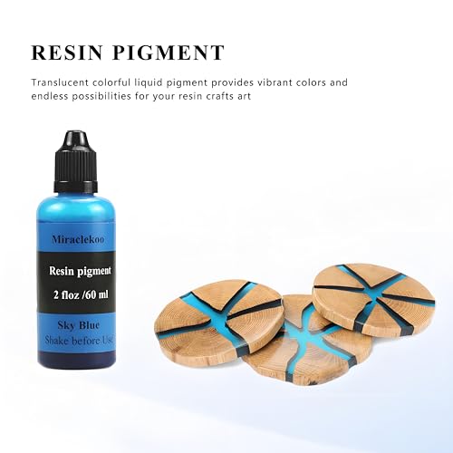 Miraclekoo Sky Blue Epoxy Resin Color Dye Colorant Liquid Epoxy Resin Pigment,60ml,Translucent - Image 5