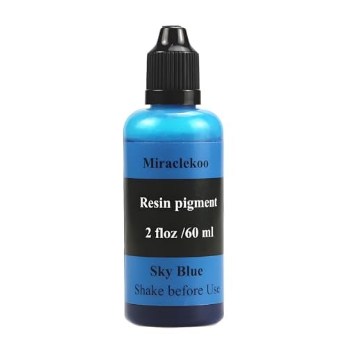 Miraclekoo Sky Blue Epoxy Resin Color Dye Colorant Liquid Epoxy Resin Pigment,60ml,Translucent - Image 1