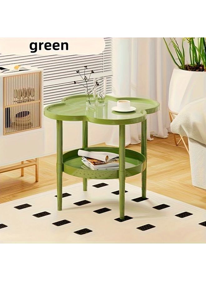 White Modern Double Layer Storage Coffee Table With 4 Shelves 2 Drawers No Assembly Required - Image 2