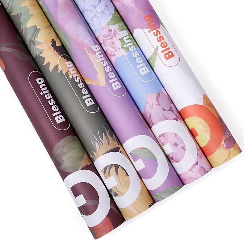 cheekyglo 10 Counts Color Flower Wrapping Paper, Big Flower Kraft Paper, Waterproof Florist Bouquet Paper, DIY Crafts Flower Shop Bouquet Supplies, Multicolor (E) - Image 3