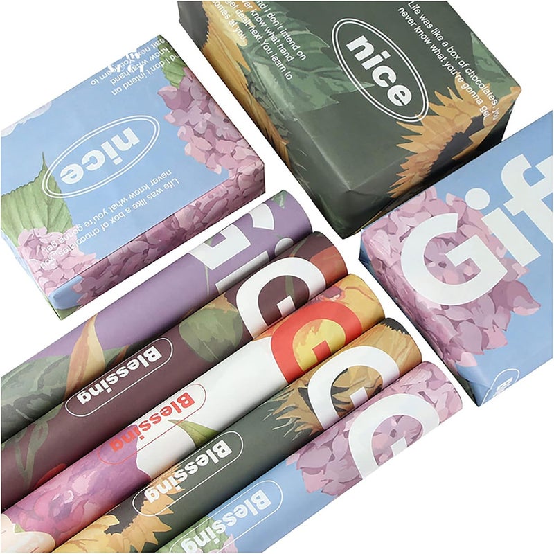 cheekyglo 10 Counts Color Flower Wrapping Paper, Big Flower Kraft Paper, Waterproof Florist Bouquet Paper, DIY Crafts Flower Shop Bouquet Supplies, Multicolor (E) - Image 2