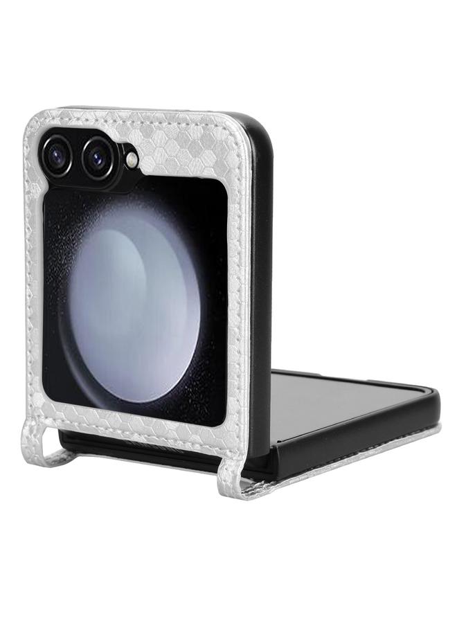 اس-توب جراب لهاتف Samsung Galaxy Z Flip6 5G جراب هاتف جلدي بنقشة نقاط العسل - Image 4