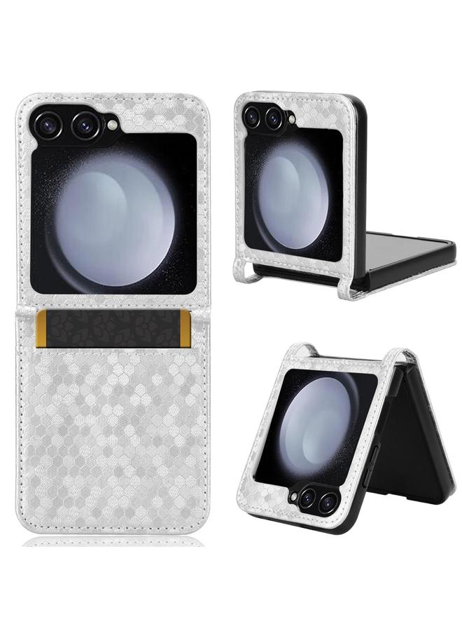 اس-توب جراب لهاتف Samsung Galaxy Z Flip6 5G جراب هاتف جلدي بنقشة نقاط العسل - Image 1