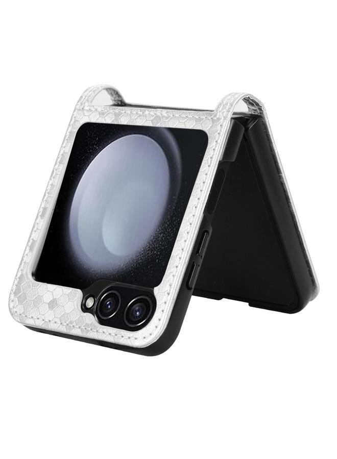 اس-توب جراب لهاتف Samsung Galaxy Z Flip6 5G جراب هاتف جلدي بنقشة نقاط العسل - Image 5