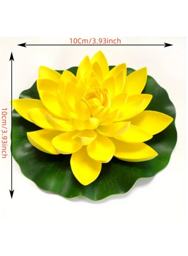 kangchoice 8pcs Artificial Lotus Flowers with Leaves Set - Plastic Floating Water Lily for Pond Decor, Home Accent for Various Room Types, Eid al Adha Decorations for Indoor & Outdoor - Image 5