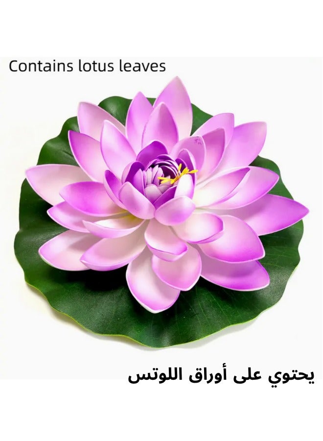 kangchoice 8pcs Artificial Lotus Flowers with Leaves Set - Plastic Floating Water Lily for Pond Decor, Home Accent for Various Room Types, Eid al Adha Decorations for Indoor & Outdoor - Image 3