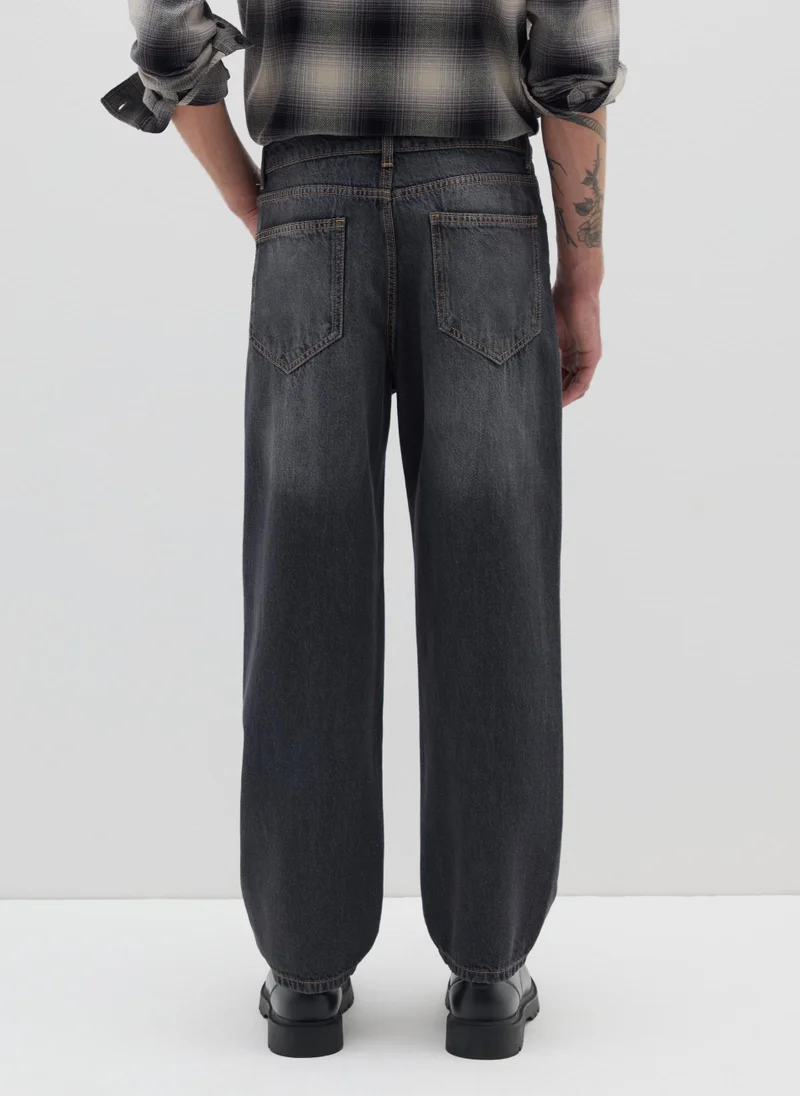 Ovs  OVS Grey Cotton Baggy Jeans for Men | Best Price UAE