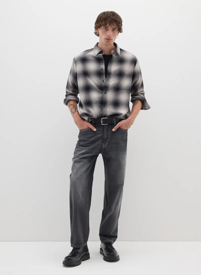 OVS Grey Cotton Baggy Jeans