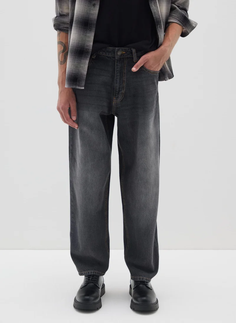 Ovs OVS Grey Cotton Baggy Jeans
