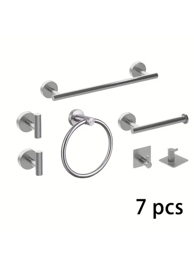 Black Stainless Steel Bathroom Set With Towel Rack Tissue Holder Hooks And Towel Ring - Image 3