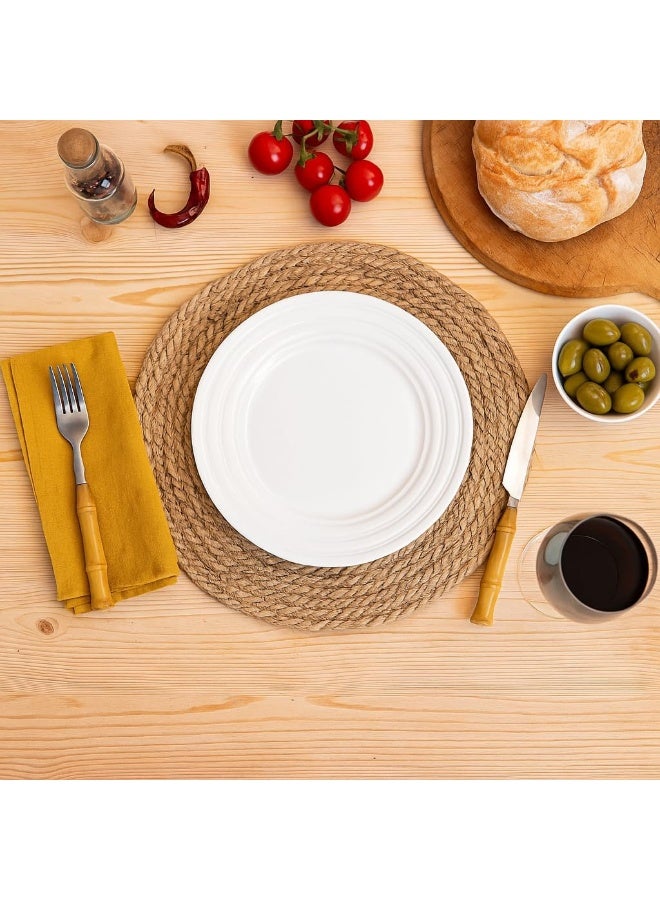 BS B&S Linea Embossed Porcelain Side Plates Set of 4 – 7.5" Small Plates for Salad, Dessert & Snacks - Image 1