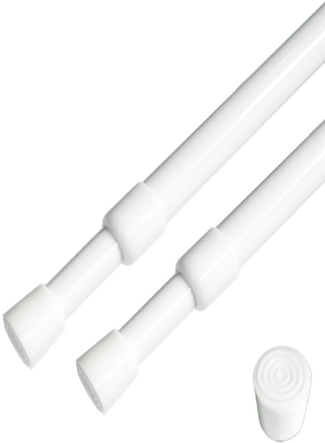 ave split 2pcs Spring Tension Curtain Rods 29.5"-41.5" Adjustable Small Expandable Loaded Tension Rods For Window, Door,Bathroom, Closet,Kitchen(29.5"-41.5"white 2pcs) - Image 1