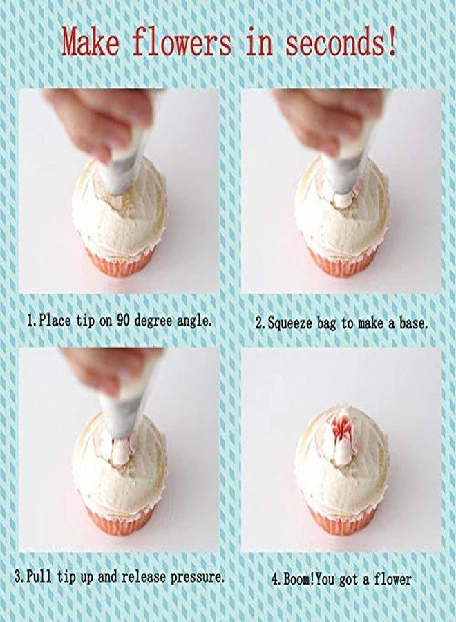 Wowdecor Russian Piping Tips Cake Decorating Complete Set, WOWDECOR 24pcs Baking Supplies Kit Icing Nozzles Flowers Shaped, Frosting Bags and Tips for Beginners Cookies Cakes Holiday Birthday Party Baking - Image 5