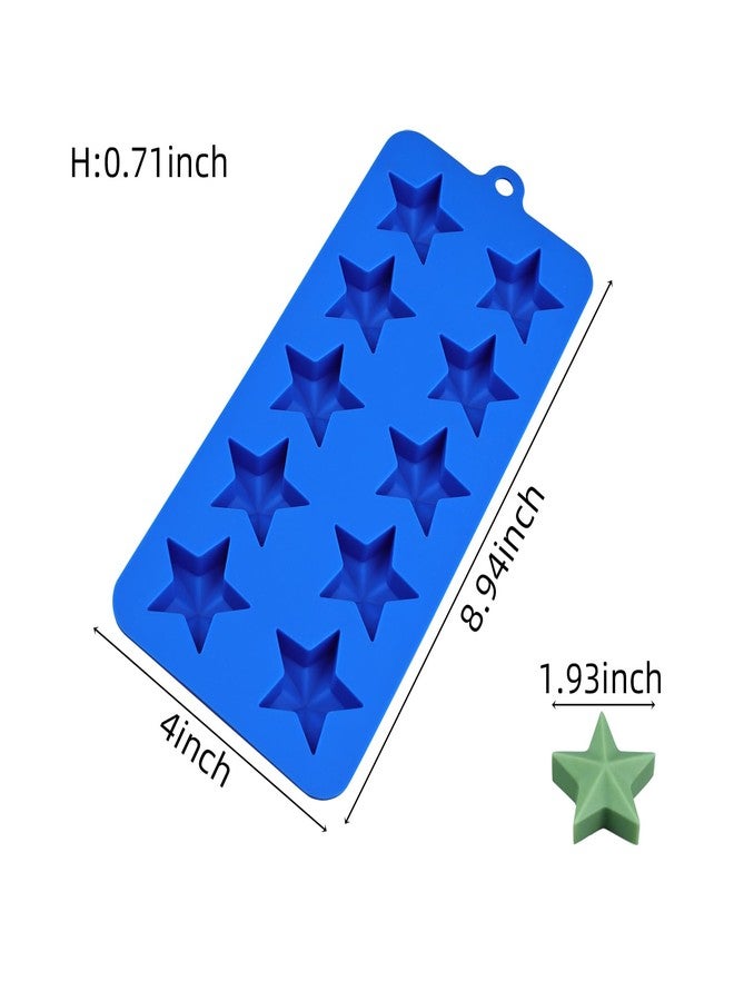 EDUEE Silicone Star Candy Molds - 3pcs for Baking, Ice Cube, Resin, Soap, Jelly (Star Size 1.93in) - Image 2