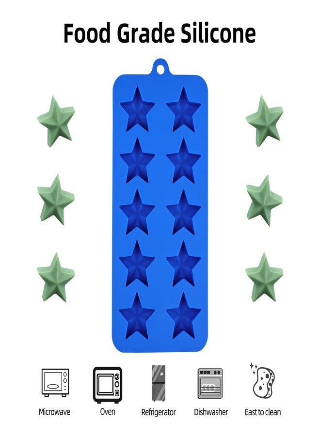 EDUEE Silicone Star Candy Molds - 3pcs for Baking, Ice Cube, Resin, Soap, Jelly (Star Size 1.93in) - Image 4