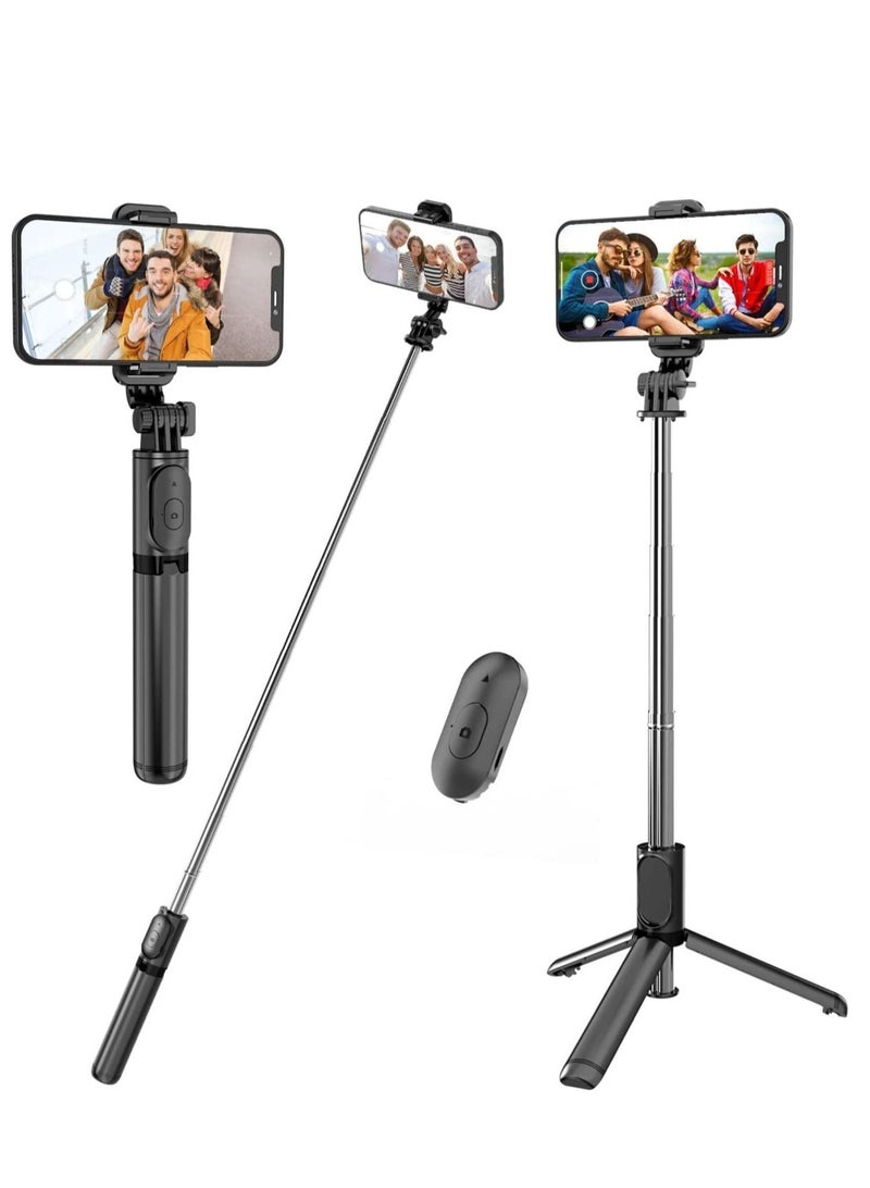 Selfie Stick, Extendable Selfie Stick with Wireless Remote and Tripod Stand, Portable, Lightweight, Compatible with iPhone 13/13 Pro/12/11/11 Pro/XS Max/XS/XR/X/8/7/Android Samsung Smartphone,More - Image 1
