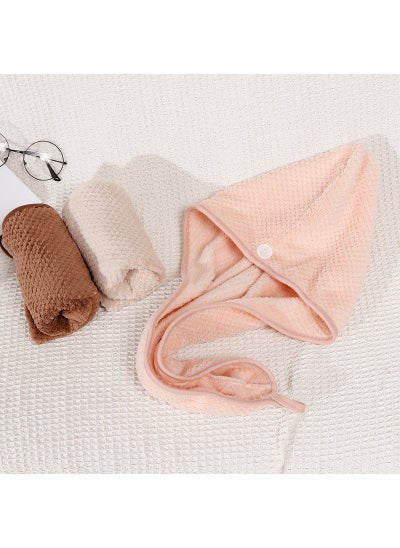 Generic Coral Fleece Quick-Dry Hair Towel Wrap Coffee 