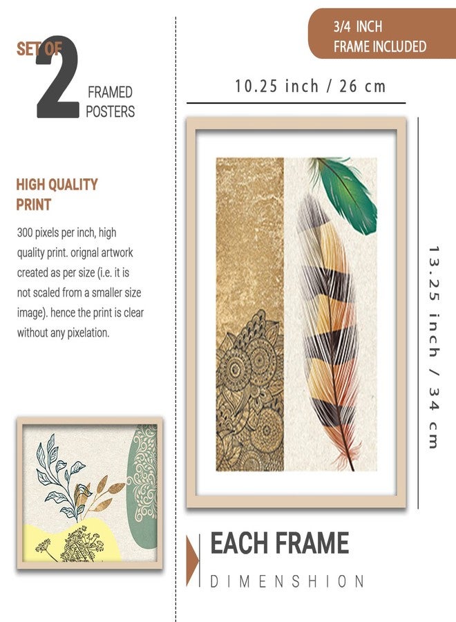 walllane Wood - Aesthetic Premium Wall Decor Paintings With Frame Paintings For Living Room /Painting For Wall Decoration (Color - Multicolor, Large) Set Of 4 (Style03) - Image 2