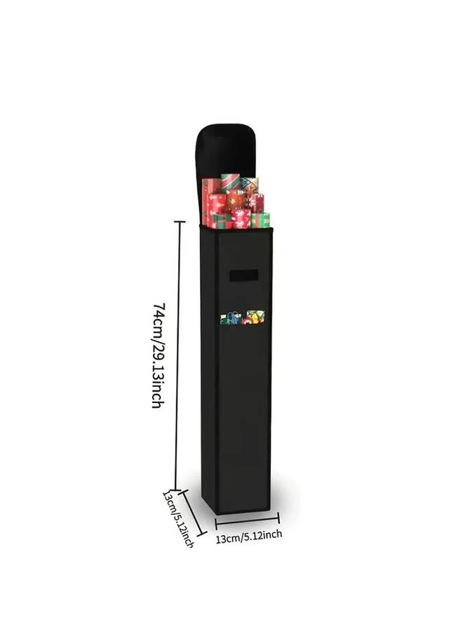 Black Extra Long Wrapping Paper Storage Bag With Pockets Foldable Gift Wrap Organizer - Image 4