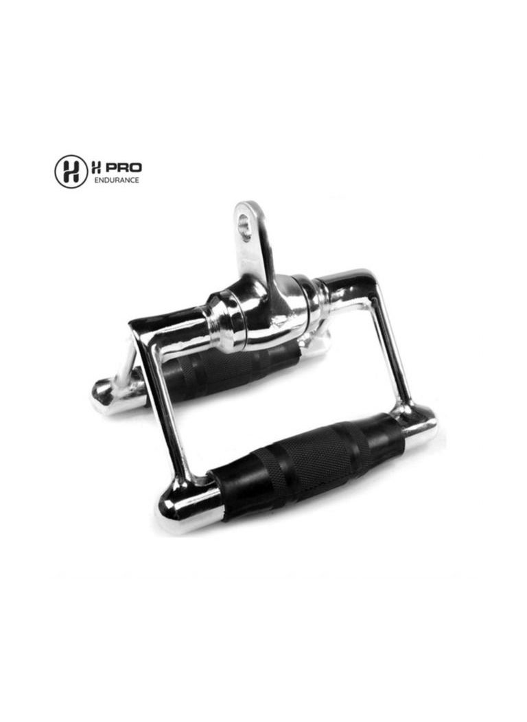 H PRO Pro Machine Handle Attachments | Tricep Pulldown Rope | Unisex Adult Triceps Deluxe Double D Shaped Press Down Bar With Rubber Handgrips  - Image 2