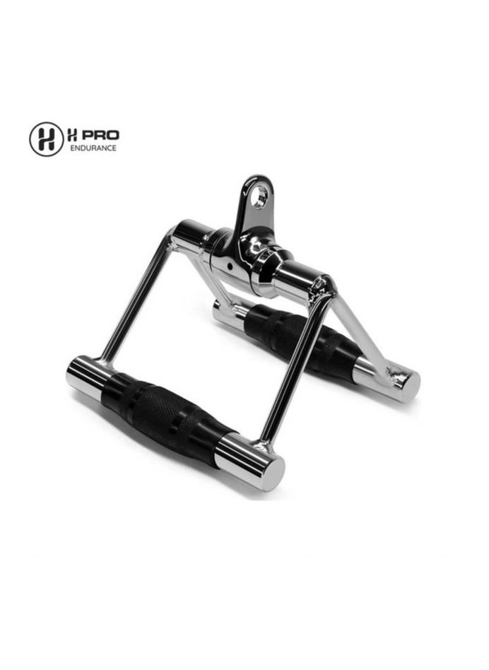 H PRO Pro Machine Handle Attachments | Tricep Pulldown Rope | Unisex Adult Triceps Deluxe Double D Shaped Press Down Bar With Rubber Handgrips  - Image 1